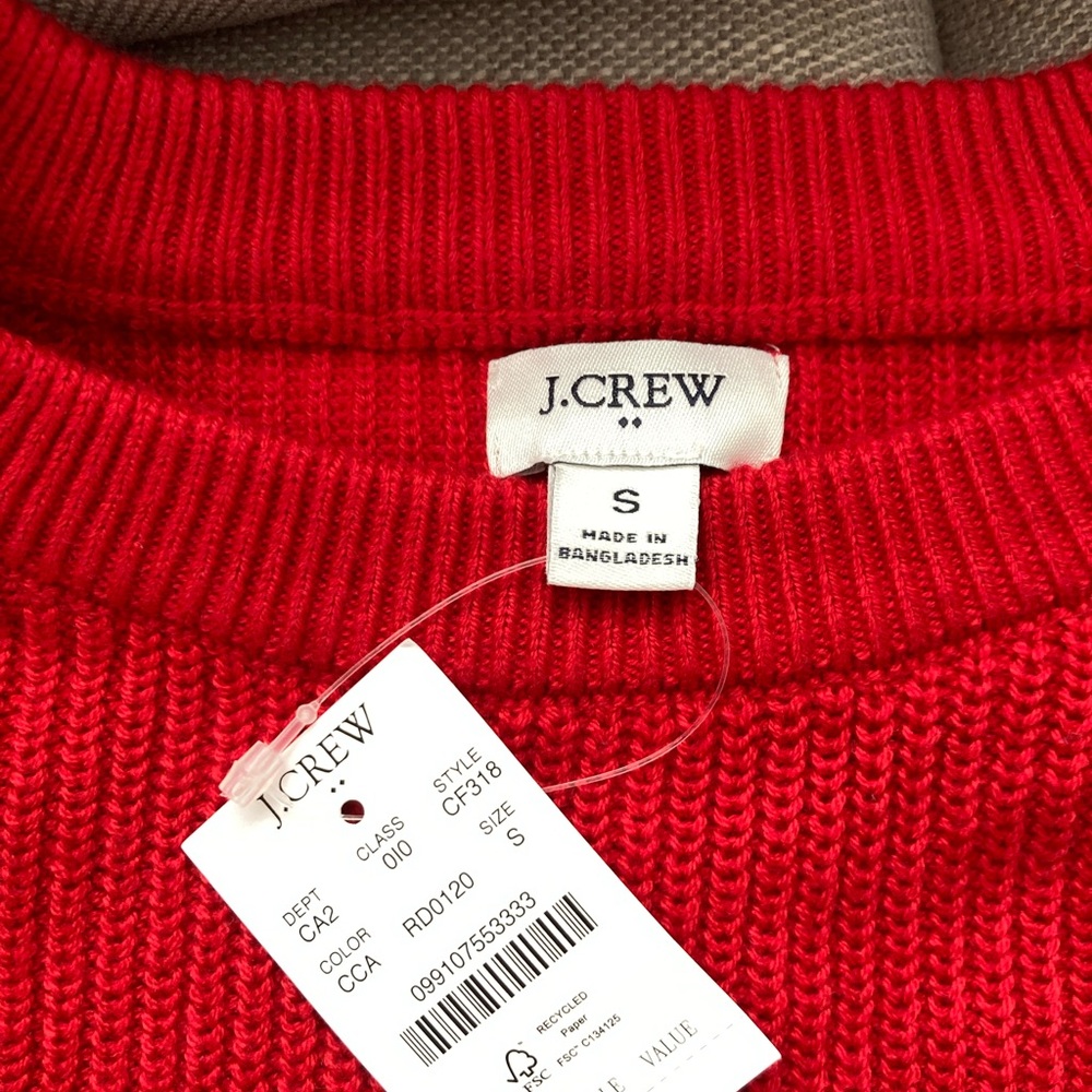 Womens J Crew NWT lightweight red Sweater in size S. - Picture 2 of 5